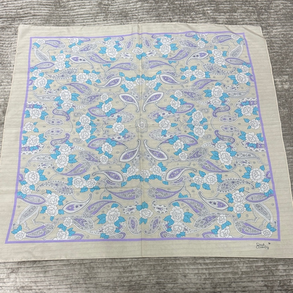 Sarah Coventry Purple and Blue Paisley Scarf